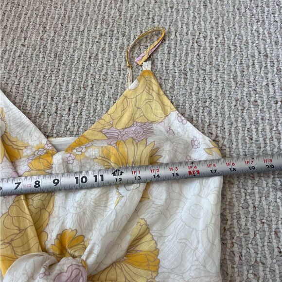 REISS Kay Linen Tie Front Midi Dress In Yellow NWT - Picture 11 of 14